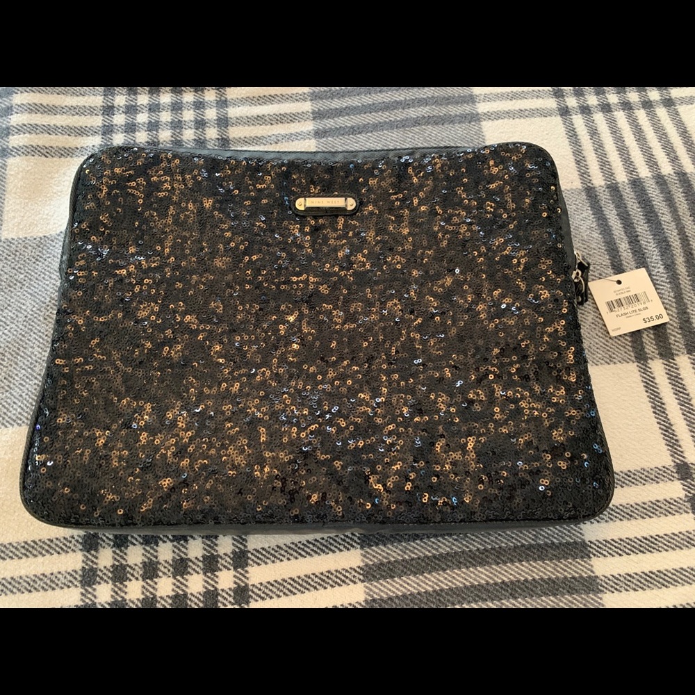 NWOT Black Sequin Laptop Bag Nine West